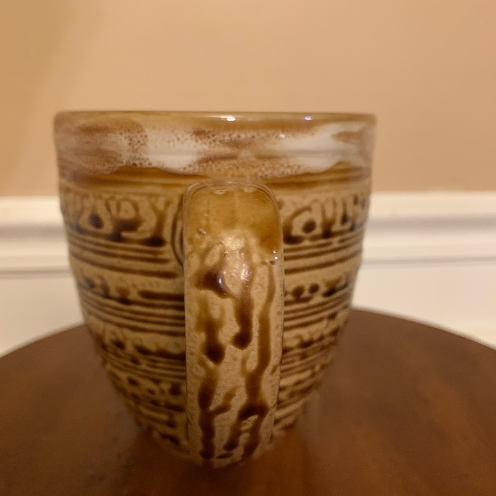 Three Rustic Brown Coffee Mugs - Picture 4 of 4